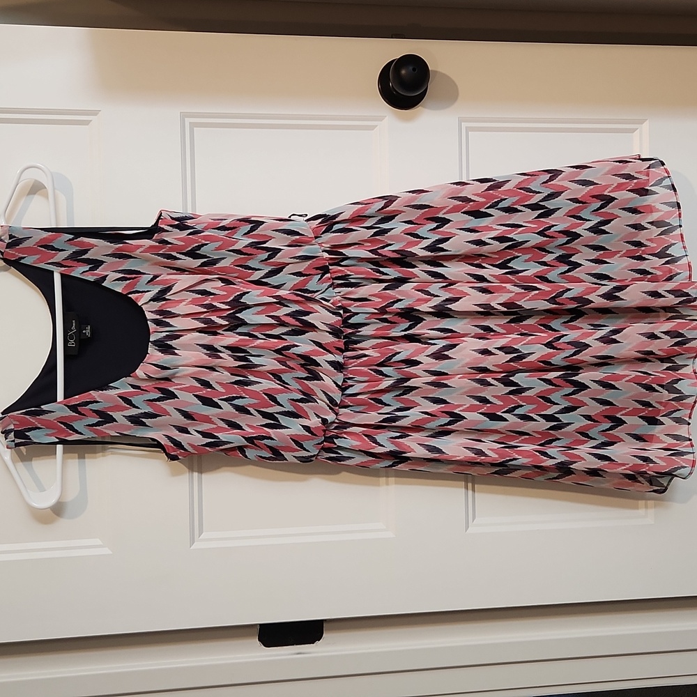 BCX Small Lightweight Pink and Navy Dress